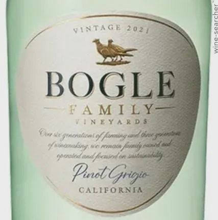 BOGLE PINOT GRIGIO 750ML