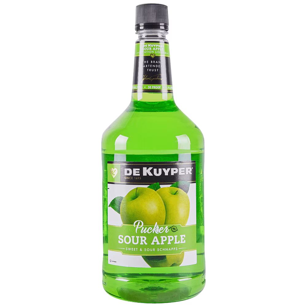 DEKUYPER PUCKER SOUR APPLE SCHNAPPS 1.75L