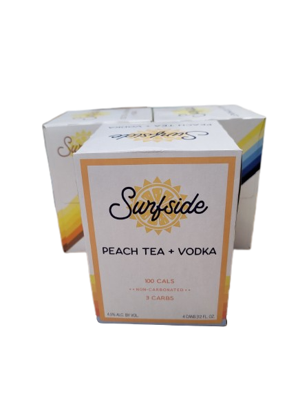 SURFSIDE RTD PEACH TEA &amp; VODKA 4PK