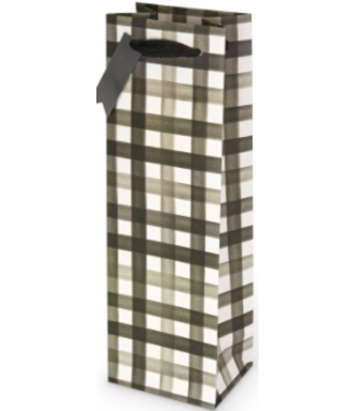 BUFFALO CHECK SINGLE BOTTLE WINE BAG
