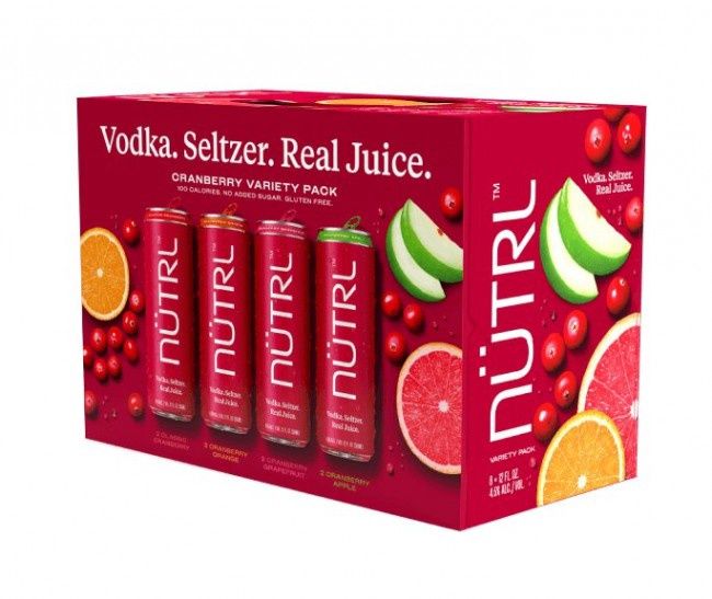 NUTRL VODKA SELTZER CRANBERRY VARIETY 8PK
