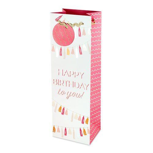 HAPPY BIRTHDAY TASSEL GARLAND WINE BAG