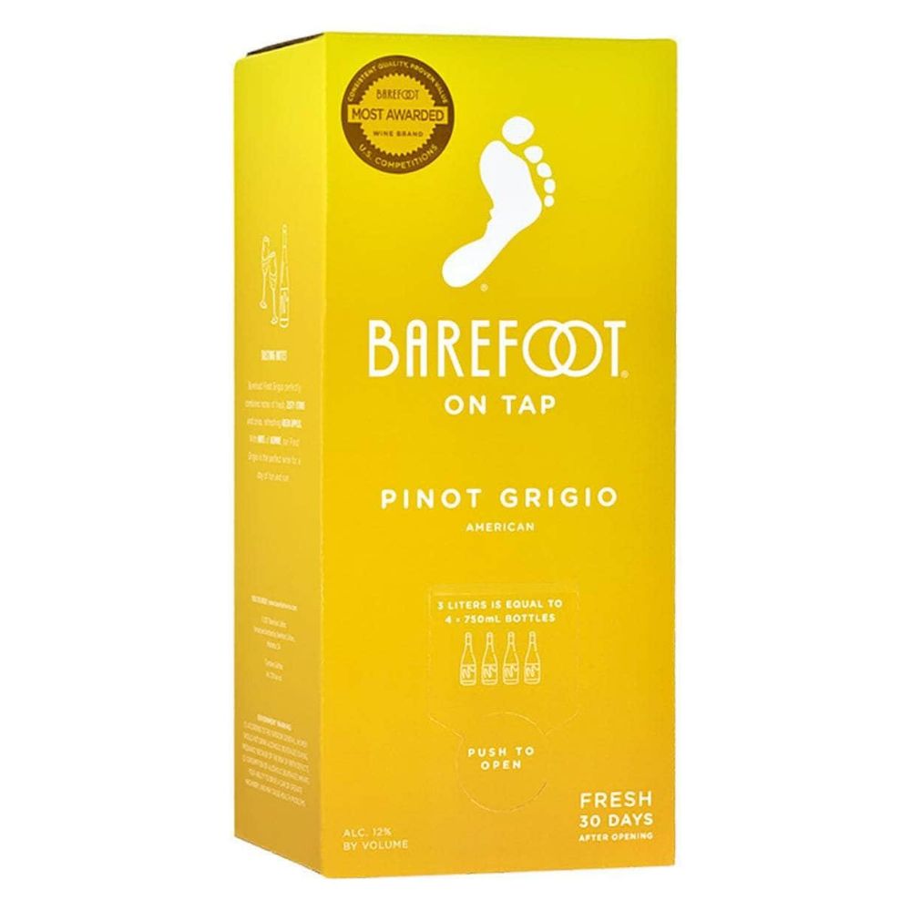 BAREFOOT ON TAP PINOT GRIGIO 3L BOX