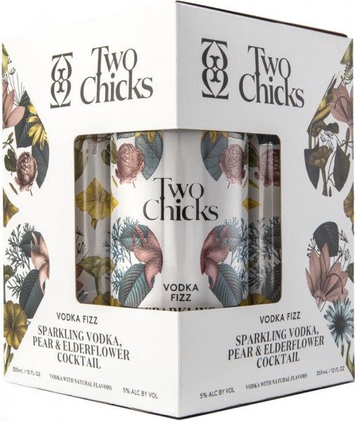 TWO CHICKS VODKA FIZZ ELDERFLOWER PEAR 4PK