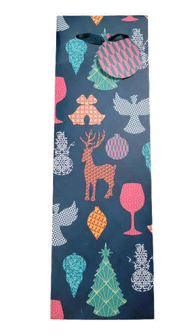HOLIDAY PATTERN ICONS SINGLE BOTTLE BAG