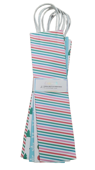 ASSORTED 5PK HOLIDAY BOTTLE BAGS