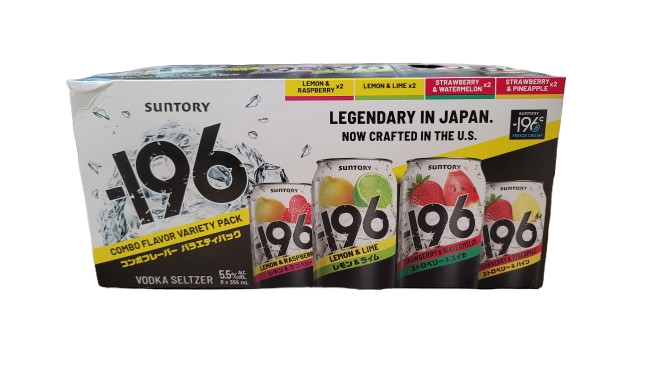 SUNTORY -196 VODKA SELTZER COMBO FLAVOR VARIETY 8PK