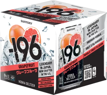 SUNTORY -196 GRAPEFRUIT VODKA SELTZER 4PK