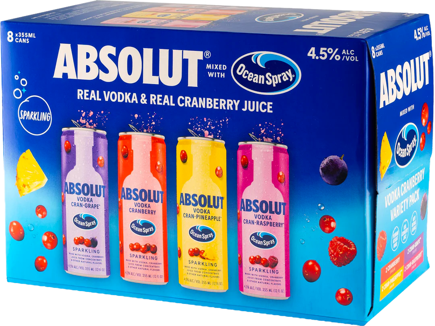 ABSOLUT OCEAN SPRAY VARIETY 8PK