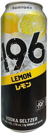 SUNTORY -196 LEMON VODKA SELTZER 24OZ