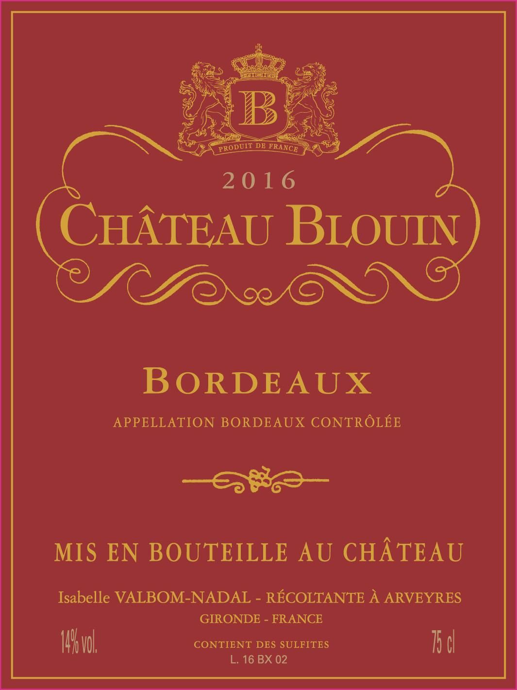 CHATEAU BLOUIN ROUGE 750ML