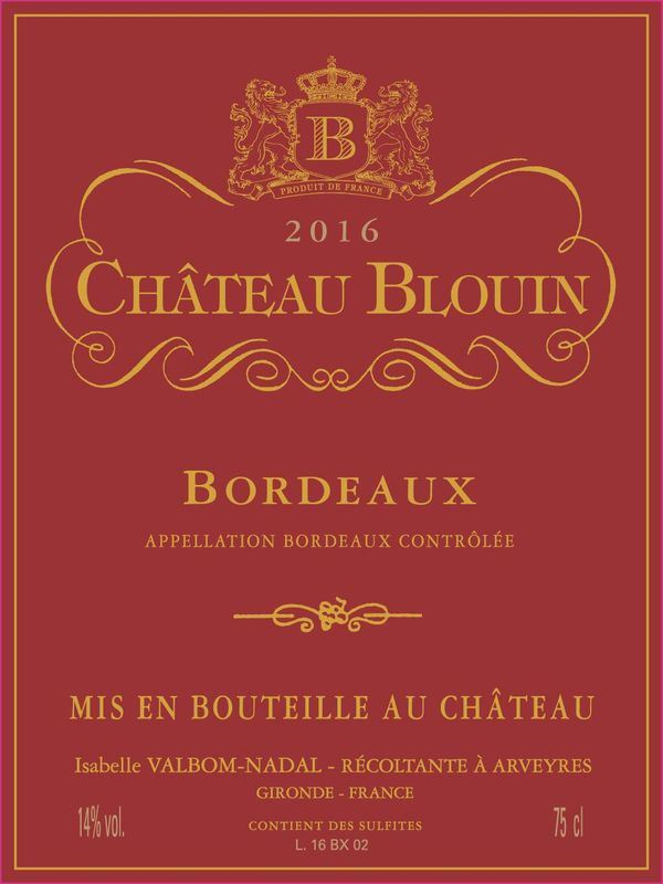 CHATEAU BLOUIN ROUGE 750ML