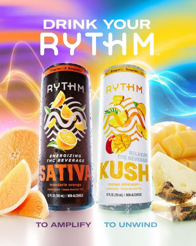 RYTHM KUSH MANGO PINEAPPLE 10MG 12OZ CAN SINGLE