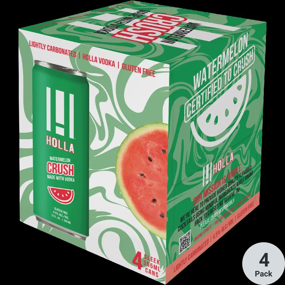 HOLLA WATERMELON VODKA CRUSH 4PK CAN