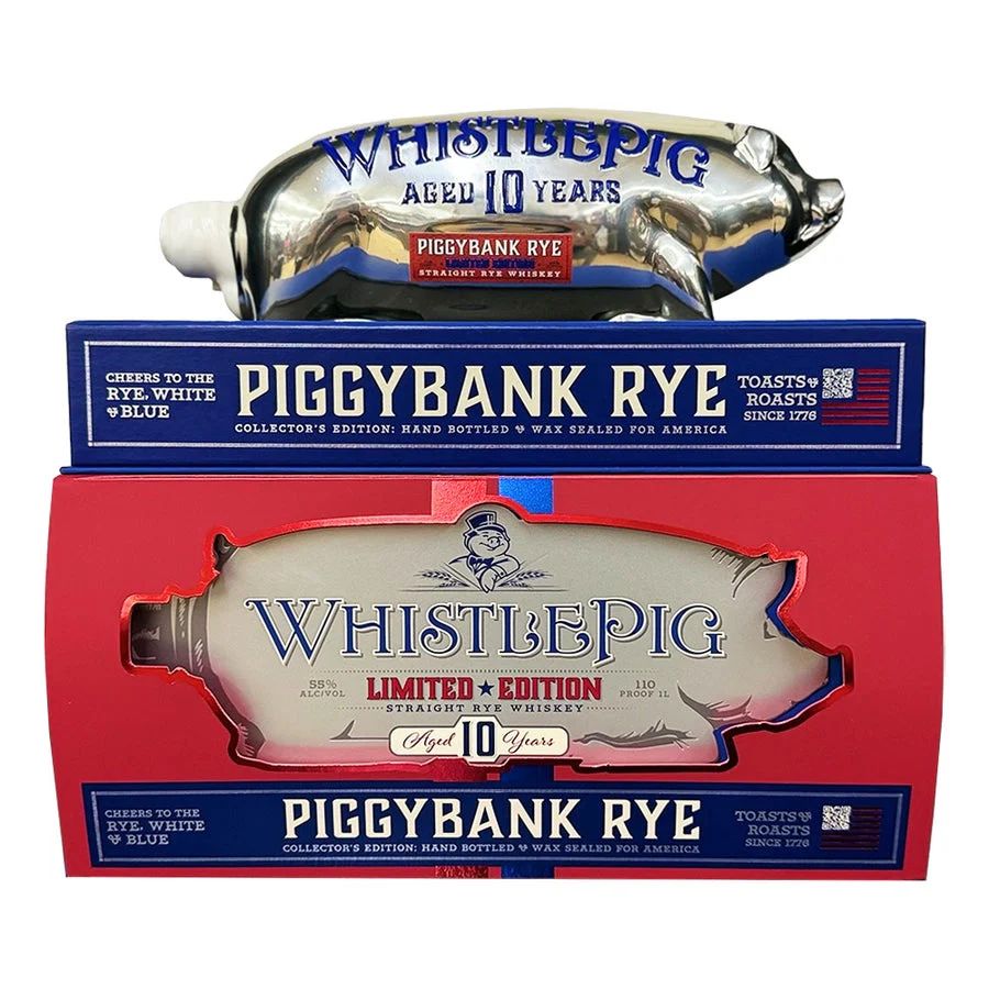 WHISTLEPIG RYE 10YR PIGGYBANK PATRIOTIC EDITION 1L