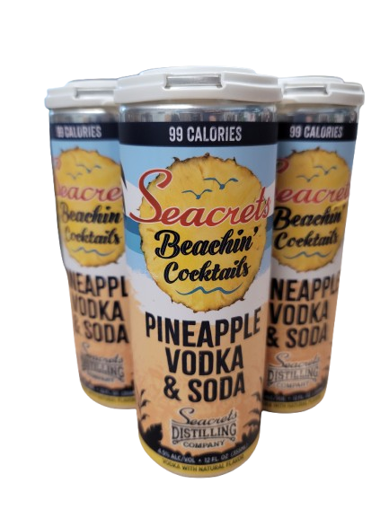 SEACRETS PINEAPPLE VODKA SODA RTD 4PK