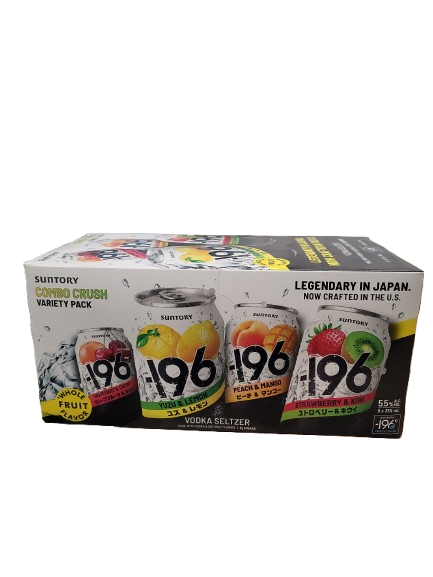 SUNTORY -196 VODKA SELTZER COMBO CRUSH VARIETY 8PK