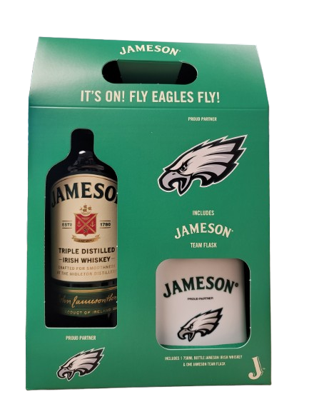 JAMESON IRISH WHISKEY EAGLES FLASK GIFT BOX 750ML