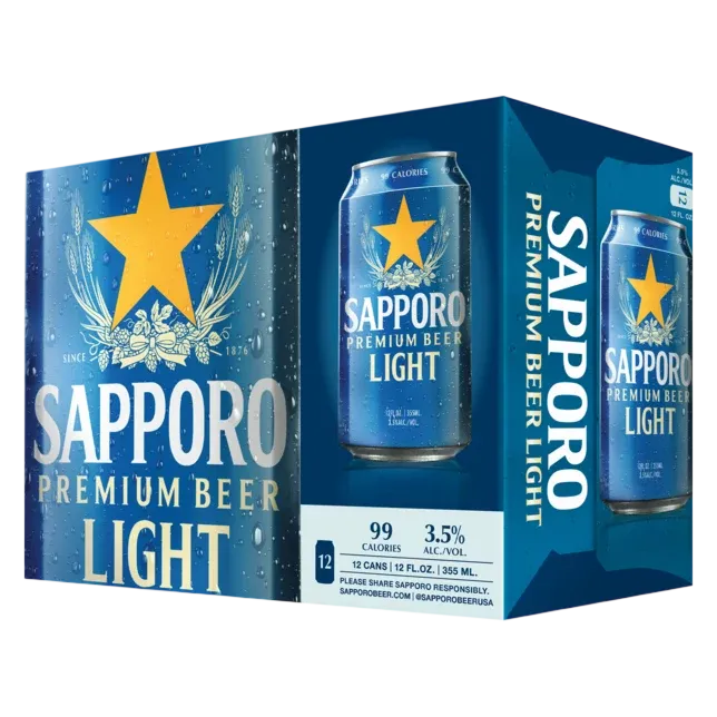 SAPPORO LIGHT 12PK CAN