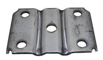 Axle U-Bolt Tie Plate, for 3" Round Axle Tube, 1/2" U-Bolt Holes for 2" Leaf Springs, Plain Finish (PSG22)