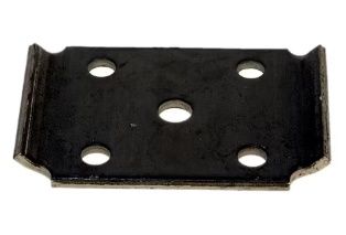 Axle U-Bolt Tie Plate, for 2 3/8" Round Axle Tube, 1/2" U-Bolt Holes for 2" Leaf Springs