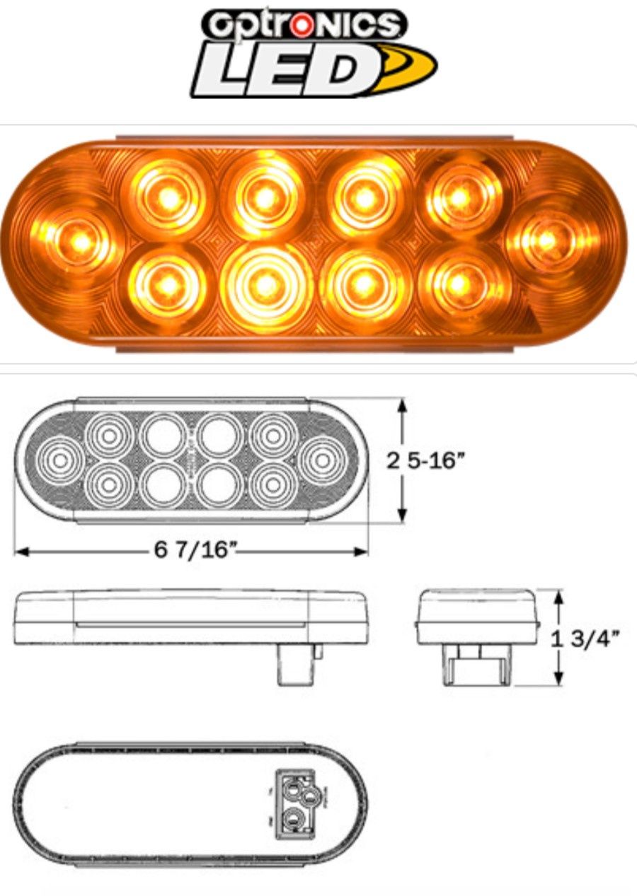 6" Oval Amber - STL72AB