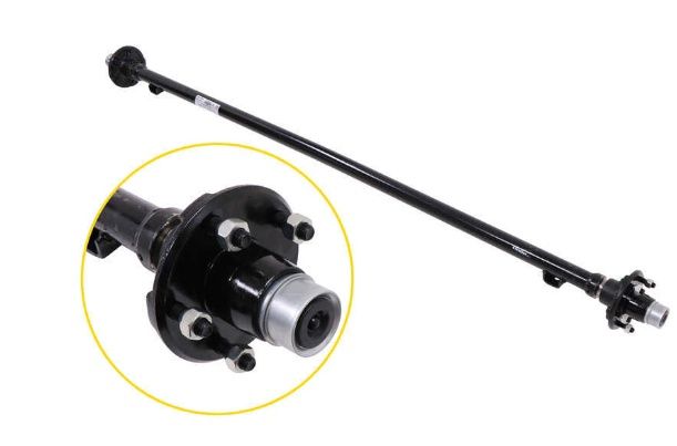 Trailer Axle with Idler Hubs - 5 on 4-1/2 Bolt Pattern - 72" Long - 2,000 lbs