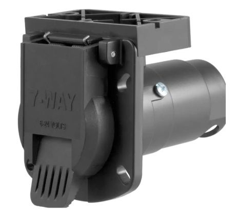 7-Way RV Blade Connector Socket with Integrated Bracket (Vehicle Side, Packaged)