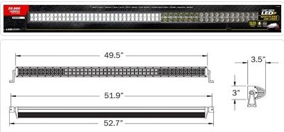 LED 50" spot/flood light bar, hard wired