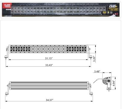 LED 33" spot/flood light bar, hard wired