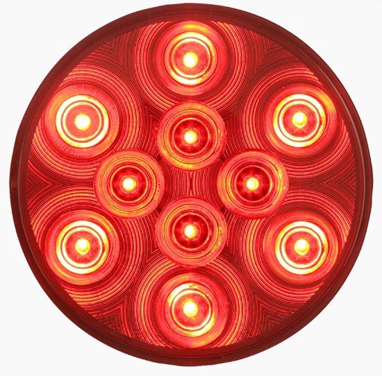10-LED 4" Grommet Mount Red Stop/Turn/Tail Light