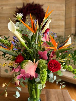 Corey™ – Tropical Orchid &amp; Bird of Paradise Luxury Arrangement