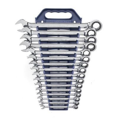 GearWrench 16 Piece 72-Tooth 12 Point Ratcheting Combination Metric Wrench Set
