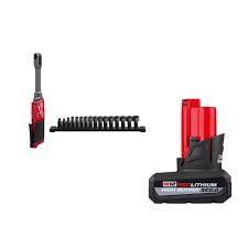 Milwaukee Tool M12 FUEL INSIDER Extended Reach Box Ratchet with free M12 5.0 battery