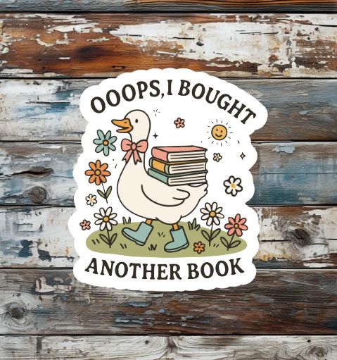 Bought Another Book Goose Die Cut Vinyl Sticker