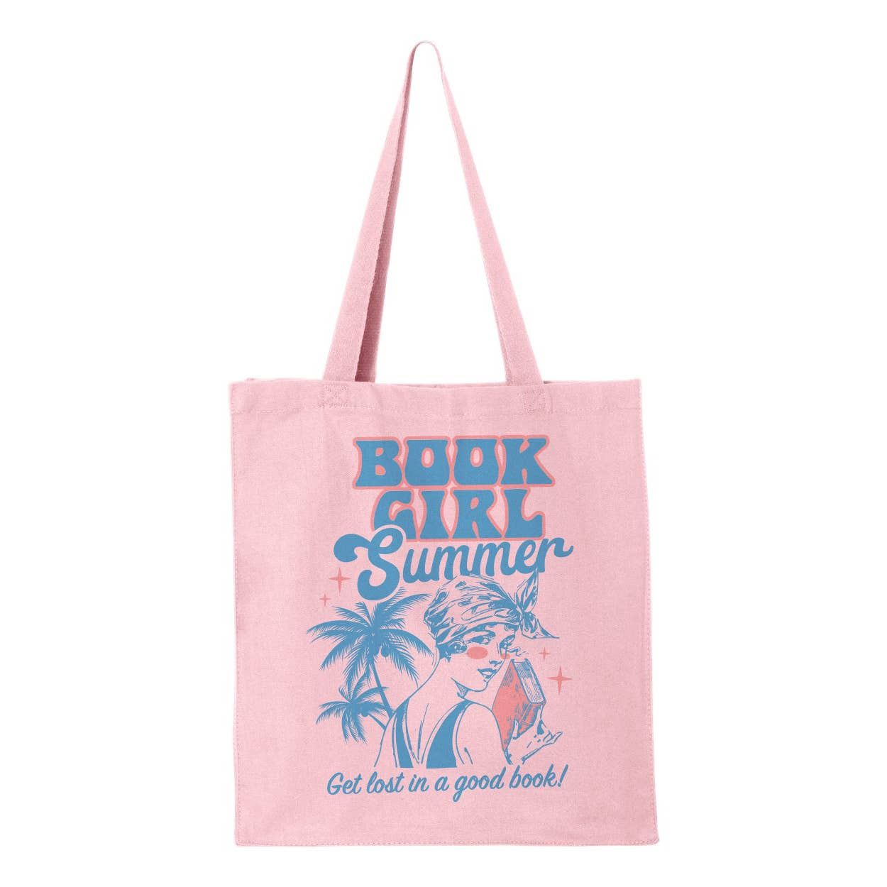 Book Girl Summer Tote Bag, Color: Pink
