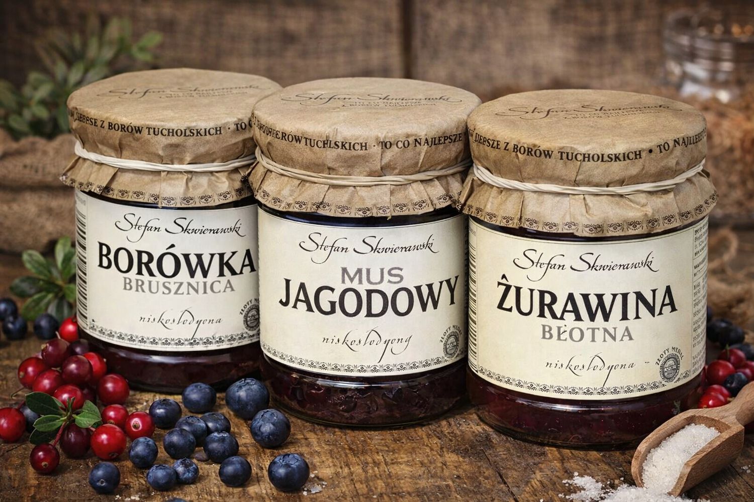 MIX Żurawina • Borówka Brusznica • Mus Jagodowy – 3 x 200 g