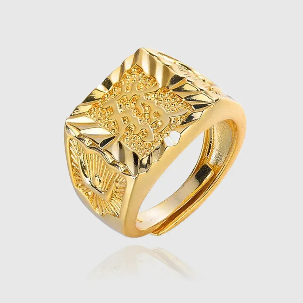 Not Fade18K Gold Ring for Men Anillos Mujer Rock Gemstone Genuine 18 K Gold Jewelry Anillos De Hiphop Origin Rings Box Bizuteria