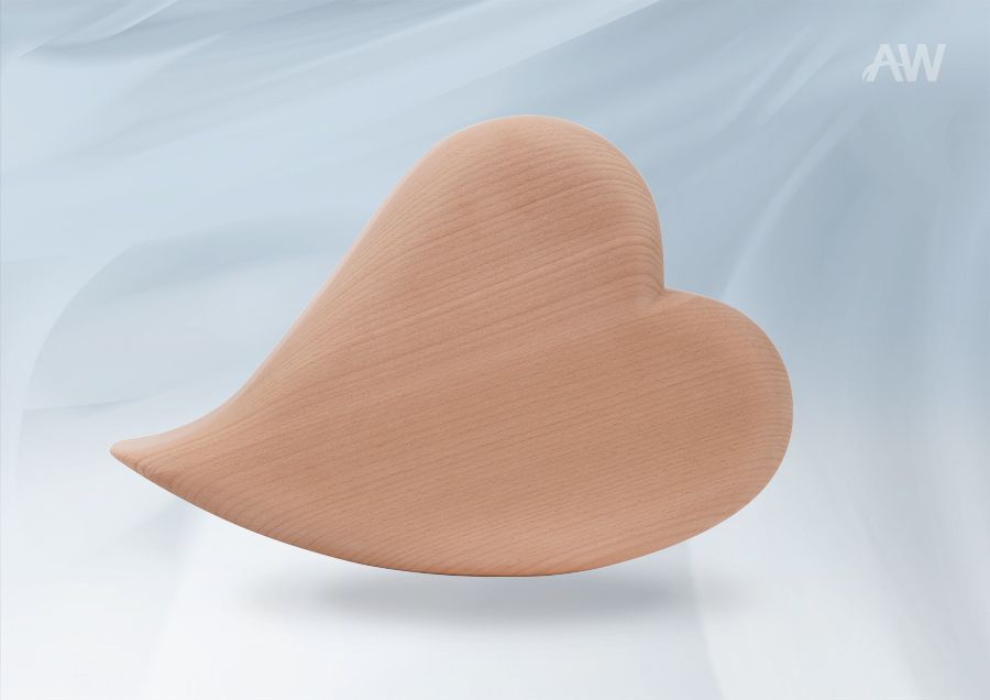 HOLZ HERZ URNE KIRSCHBAUM