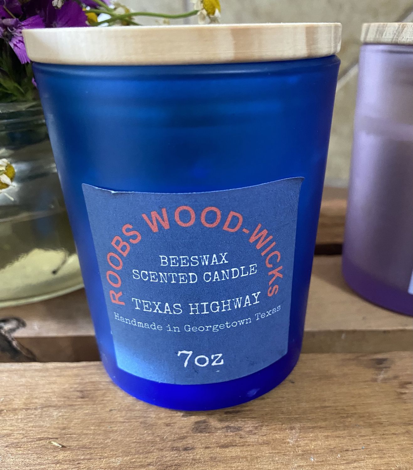 Beeswax candle Texas highway