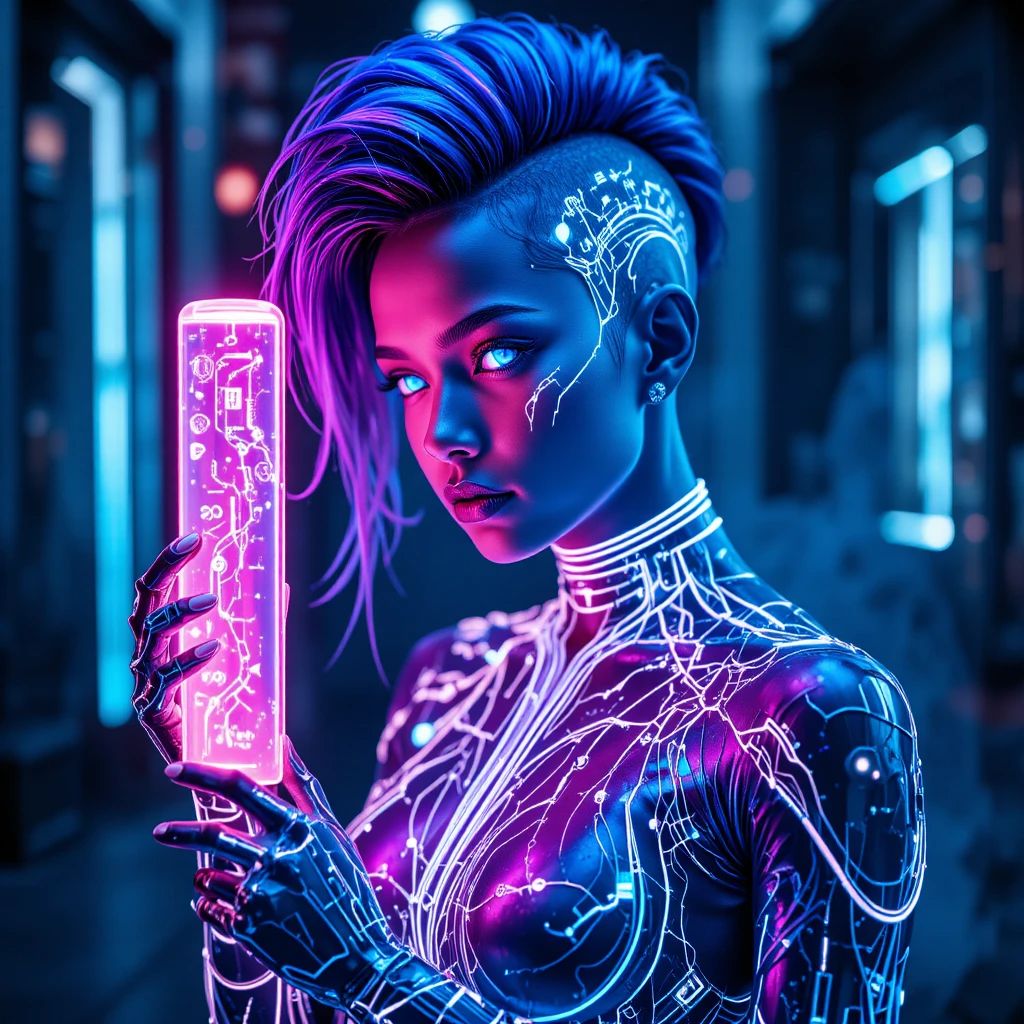 Styl cyberpunku - kwadrat. Darmowa dostawa.*