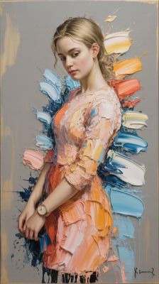 Styl impasto- orientacja pionowa. Darmowa dostawa.*