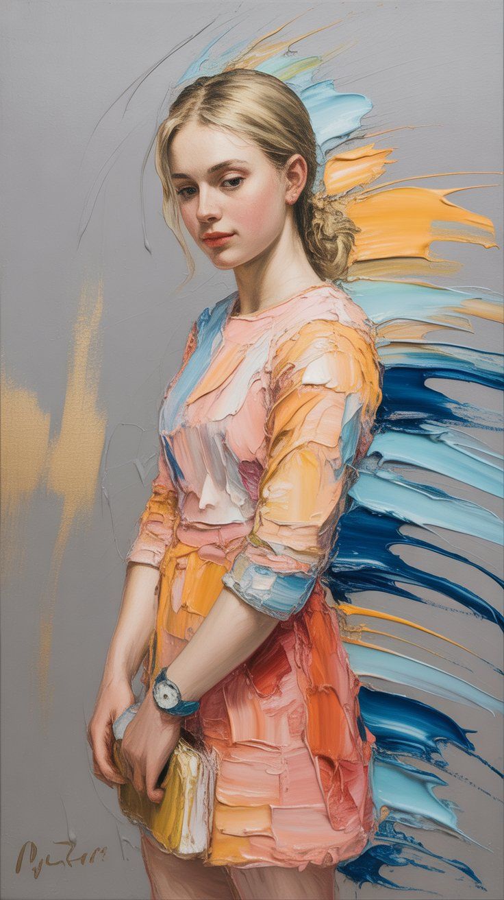 Styl impasto- orientacja pionowa. Darmowa dostawa.*