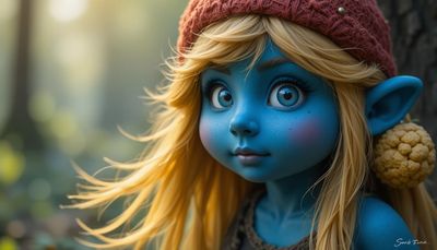 Styl bajkowy - Smerfy - orientacja pozioma. Darmowa dostawa.*