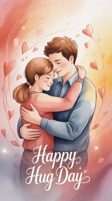 Międzynarodowy Dzień Przytulania - orientacja pionowa. Darmowa dostawa.*