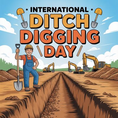 Międzynarodowy Dzień Kopania Rowów - kwadrat. Darmowa dostawa.*