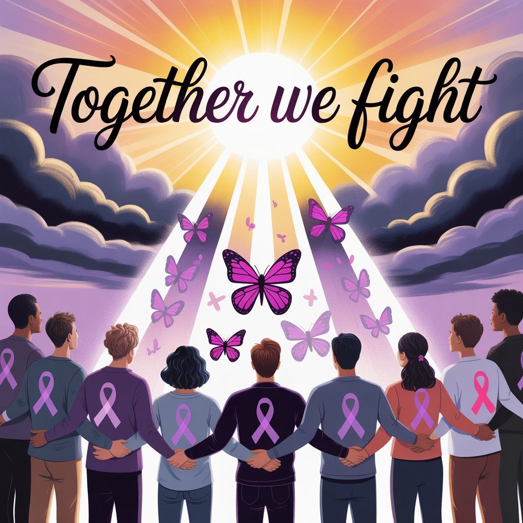 Międzynarodowy Dzień Walki z Rakiem - kwadrat. Darmowa dostawa.*