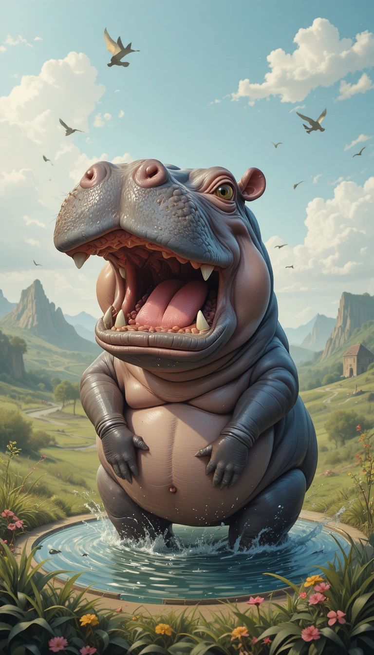 Światowy Dzień Hipopotama - orientacja pionowa. Darmowa dostawa.*