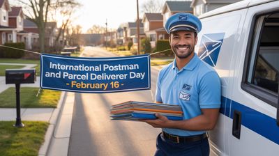Międzynarodowy Dzień Listonoszy i Doręczycieli Przesyłek - orientacja pozioma. Darmowa dostawa.*