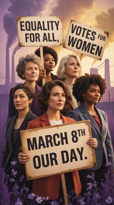 Międzynarodowy Dzień Praw Kobiet - orientacja pionowa. Darmowa dostawa.*